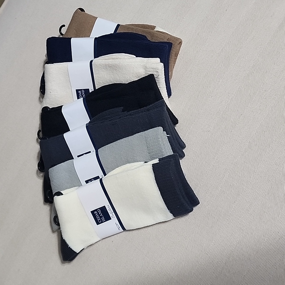 7 Pair Cedar Island Outfitters‎ Socks 7 Colors Size 9-11
